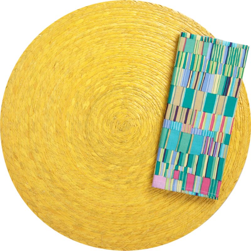 Tropical Palm Sunglow Placemat and Caprice Napkin