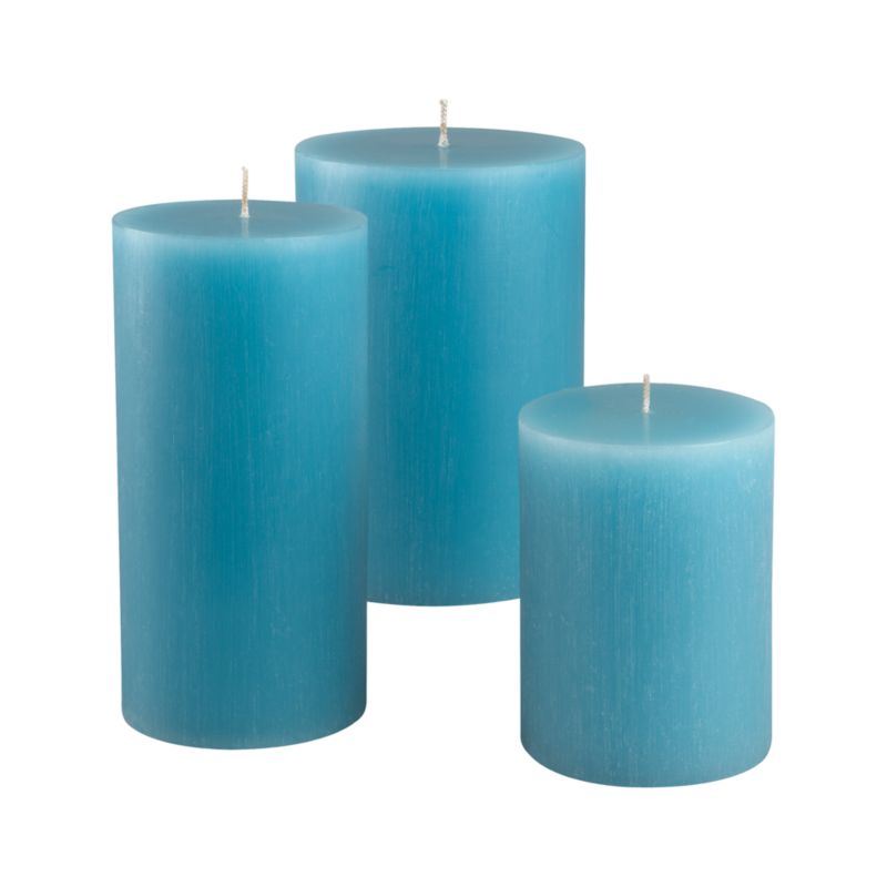 Tupelo Aqua Pillar Candles