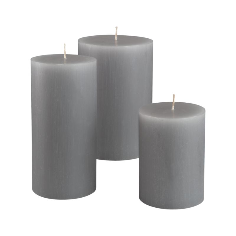 Tupelo Grey Pillar Candles