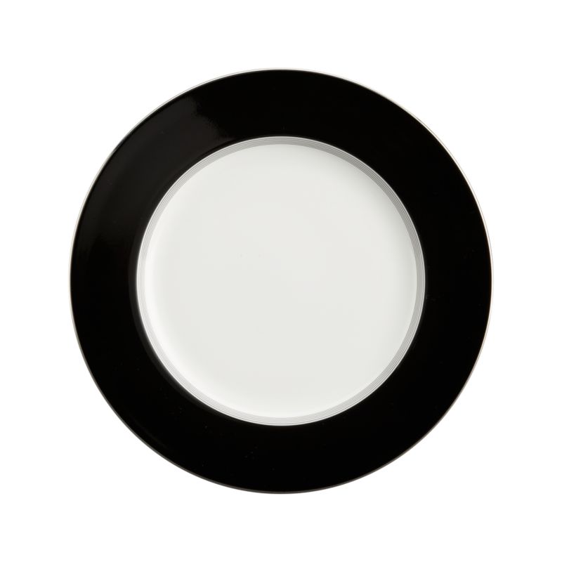 Tux Black Rim Salad Plate