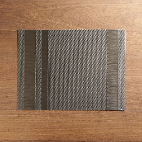 Chilewich ® Tuxedo Silver Vinyl Placemat in Placemats Crate and Barrel