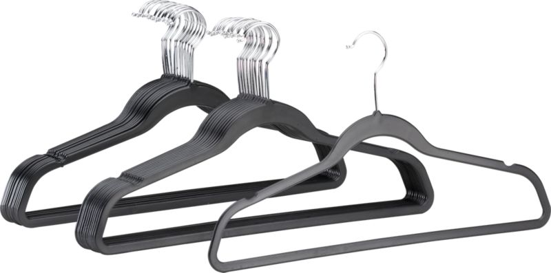 Set of 24 Recycled Black Hangers