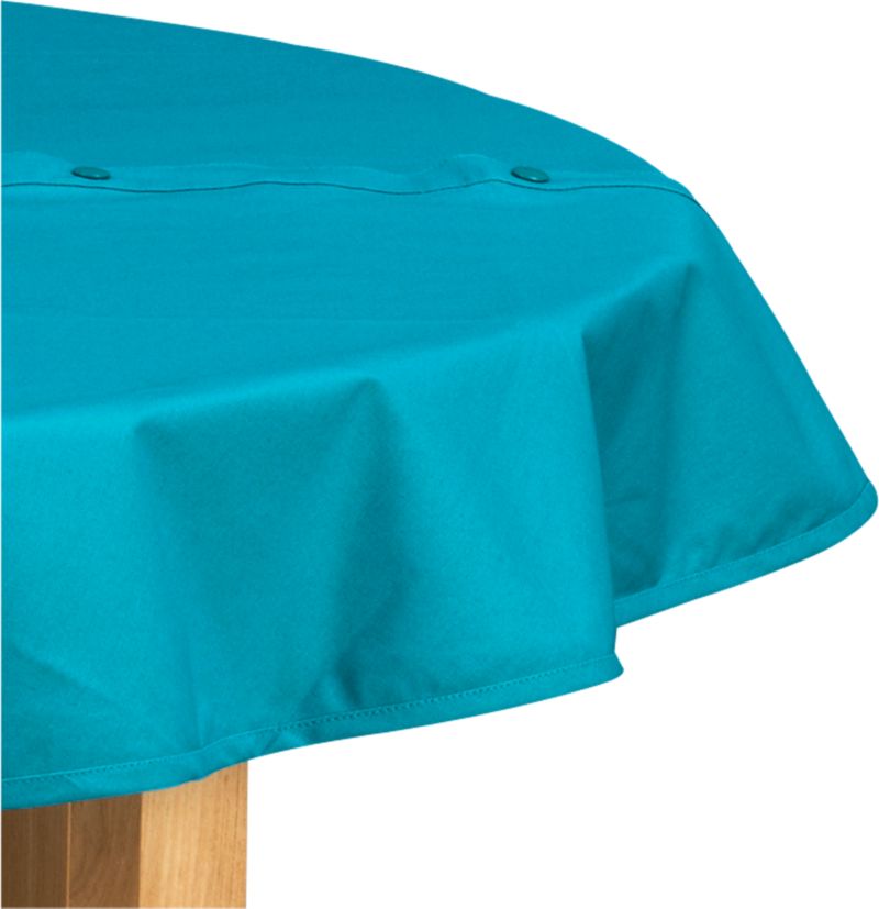 Round Teal Umbrella Tablecloth
