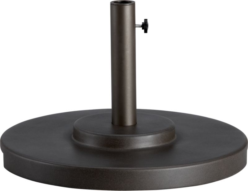 Large Poly Resin Umbrella Stand. Bronze finish. 66 lbs. (2"dia. shaft for 1.5"dia. pole with adapter, or 1.875"dia. pole without adapter).