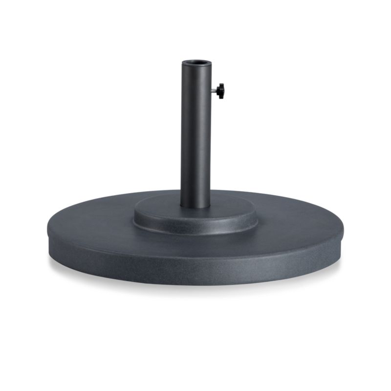 Large Poly Resin Umbrella Stand. Charcoal finish. 66 lbs. (2"dia. shaft for 1.5"dia. pole with adapter, or 1.875"dia. pole without adapter);