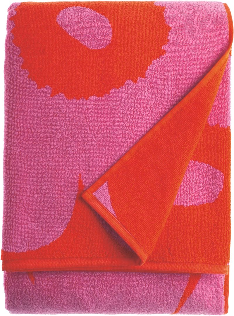 Pink and Red Bath Towel. 20"Wx59"L