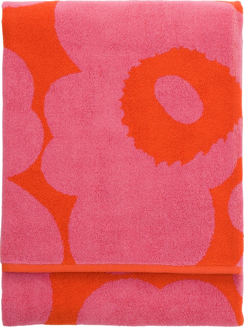 Marimekko Unikko Pink and Red Beach Towel