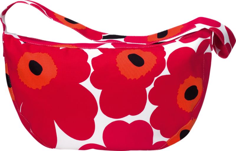 Marimekko Pieni Unikko Blum Red and White Bag