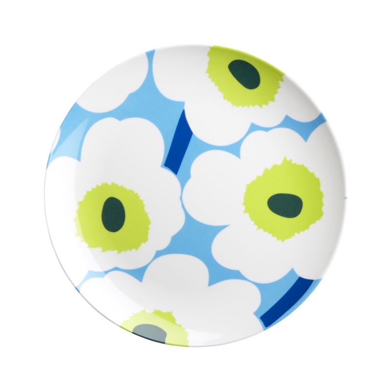 Marimekko Unikko Green and Blue 11" Melamine Plate