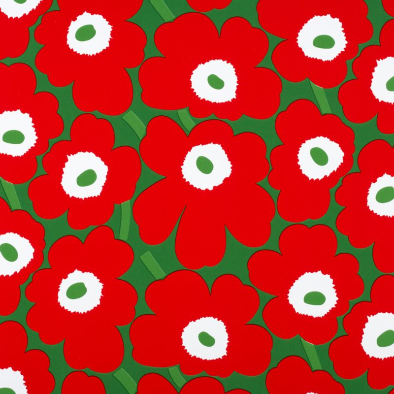 Marimekko Unikko Red and Green Gift Wrap