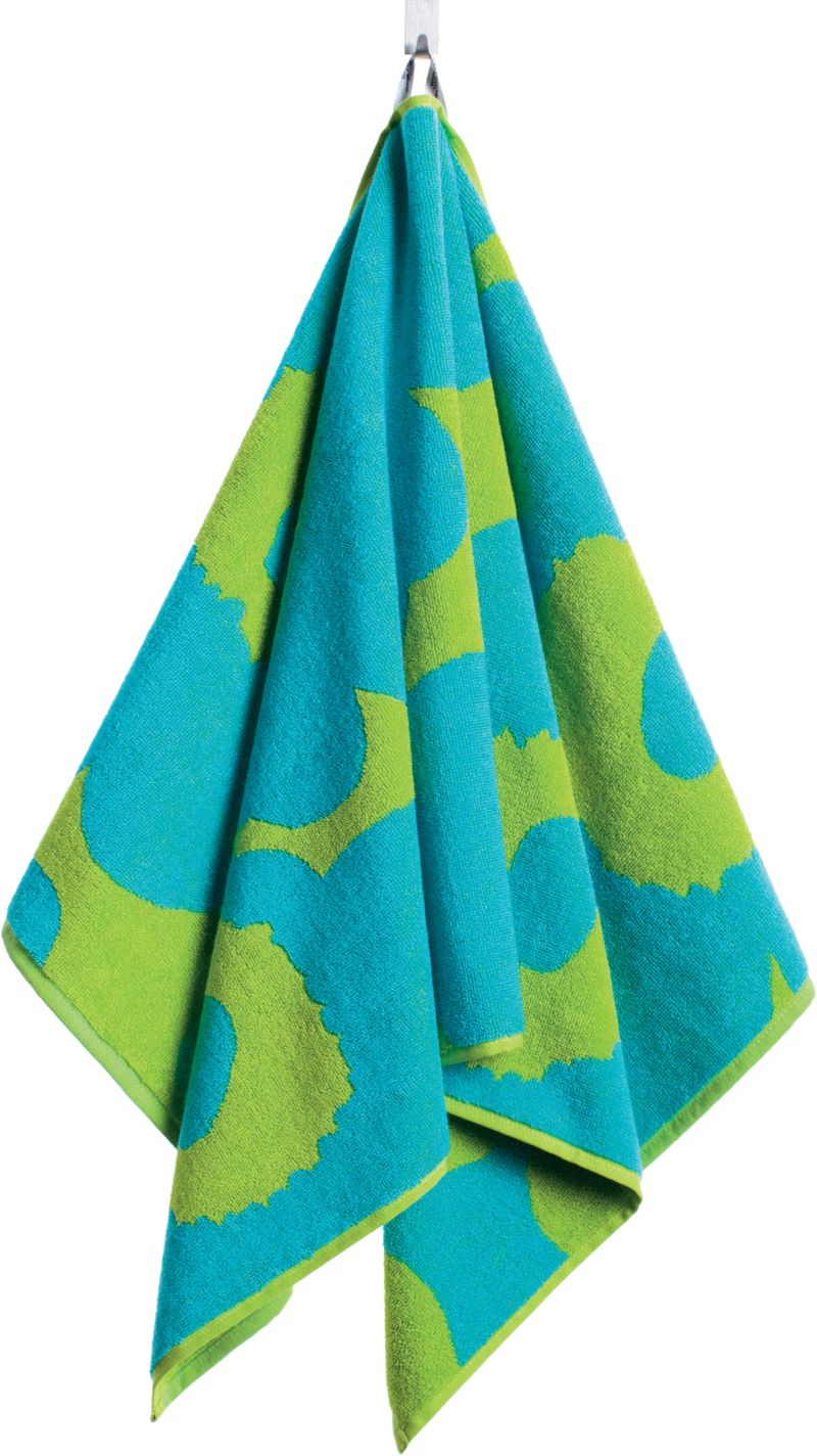 Turquoise and Lime Hand Towel. 20"Wx39"L