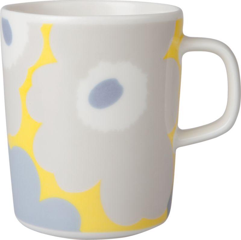 Marimekko Unikko Grey and Yellow Mug