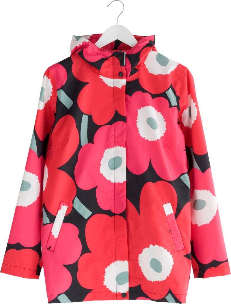 Marimekko Unikko Red and Black Rain Jacket