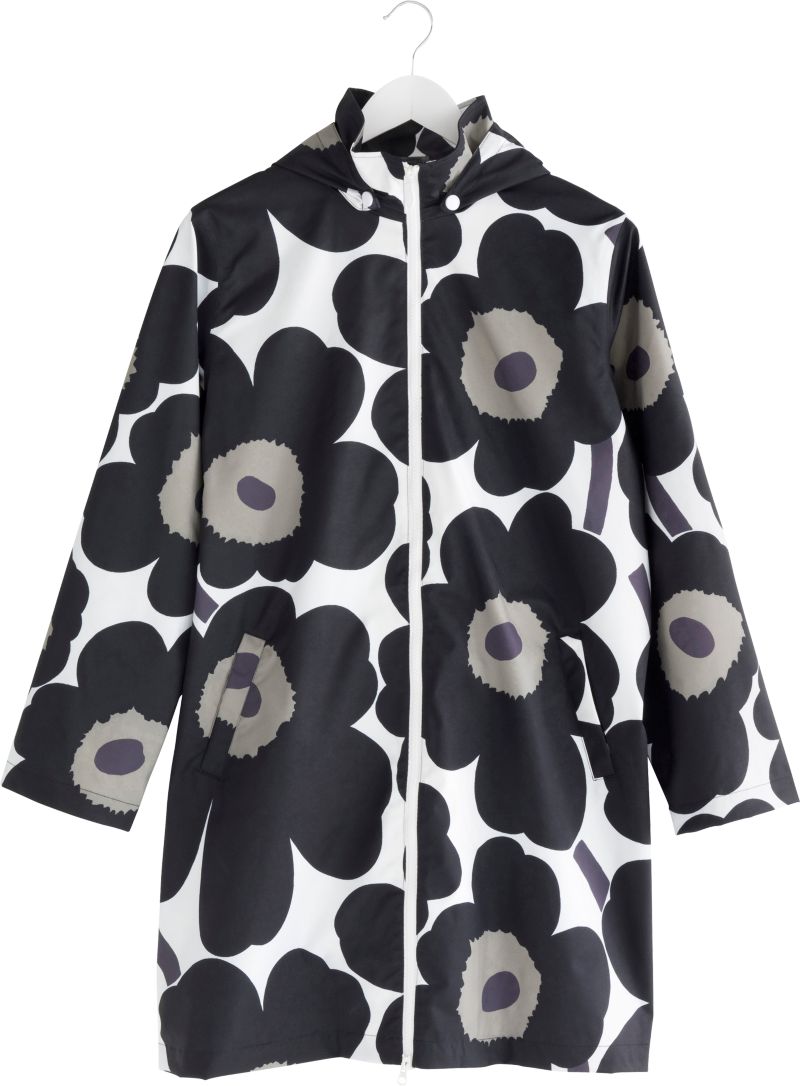 Marimekko Unikko Black and White Raincoat