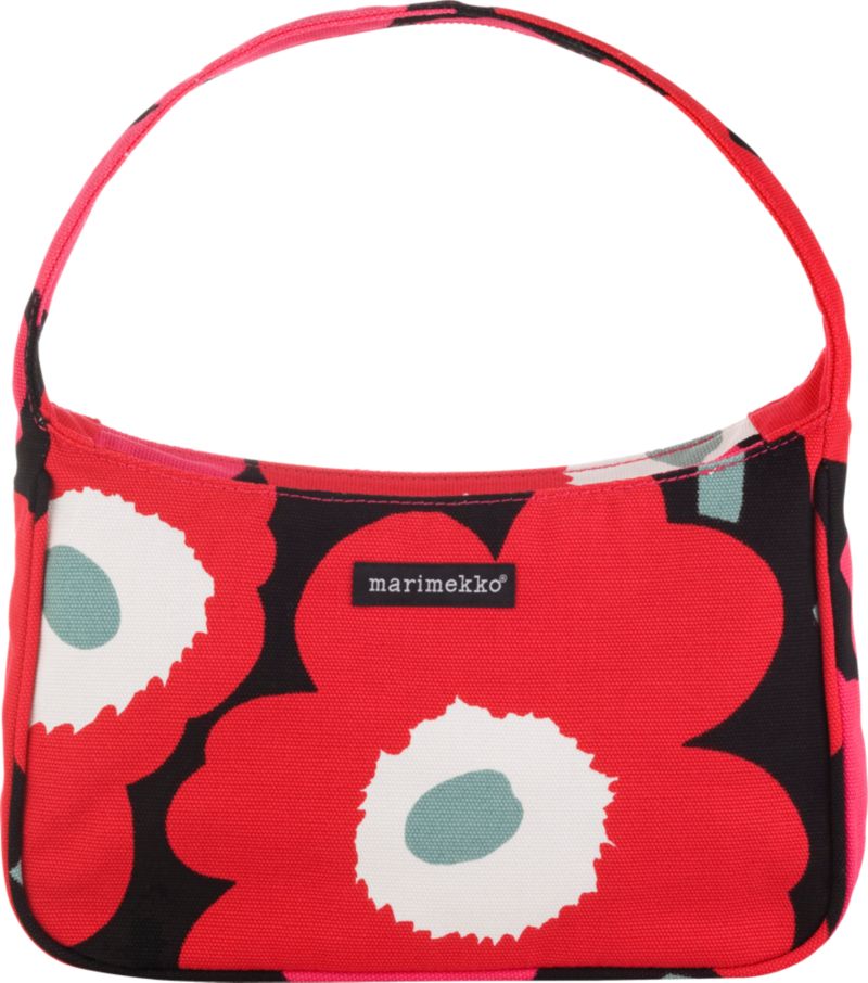 Marimekko Pieni Unikko  Romny Red and Black Bag