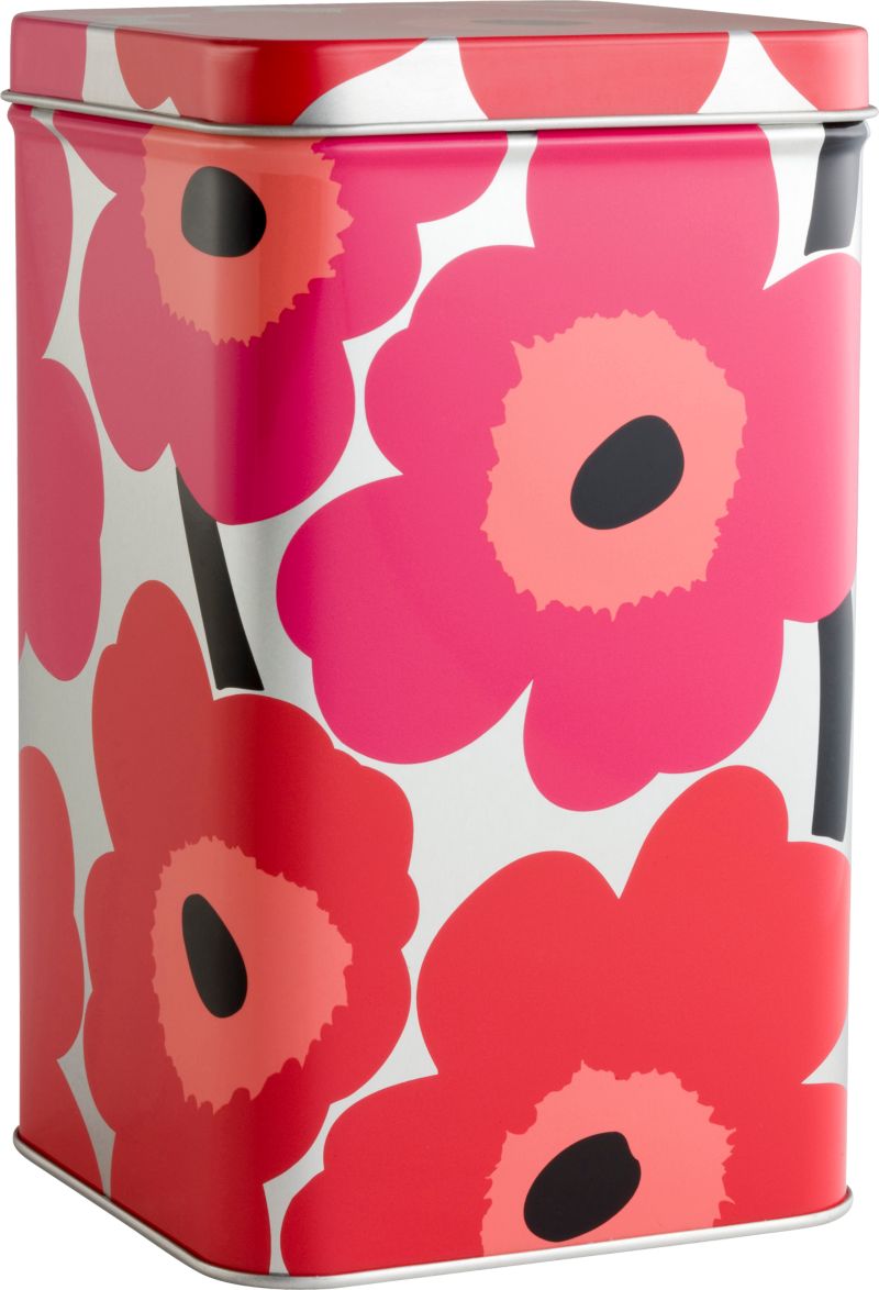 Marimekko Unikko Tall Red and Silver Tin...