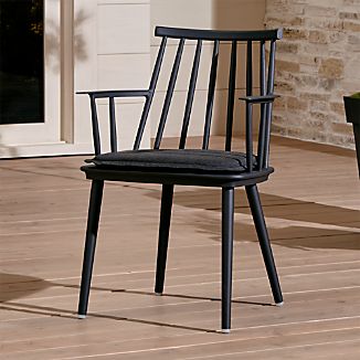 Union Charcoal Dining Arm Chair with Sunbrella ® Cushion