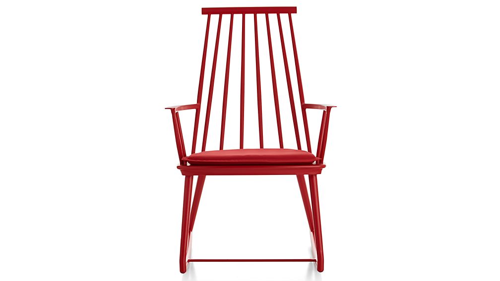 Union Red Rocking Chair with Sunbrella ® Cushion Ribbon Red Crate