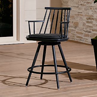 Union Charcoal 24" Swivel Counter Stool with Sunbrella ® Cushion
