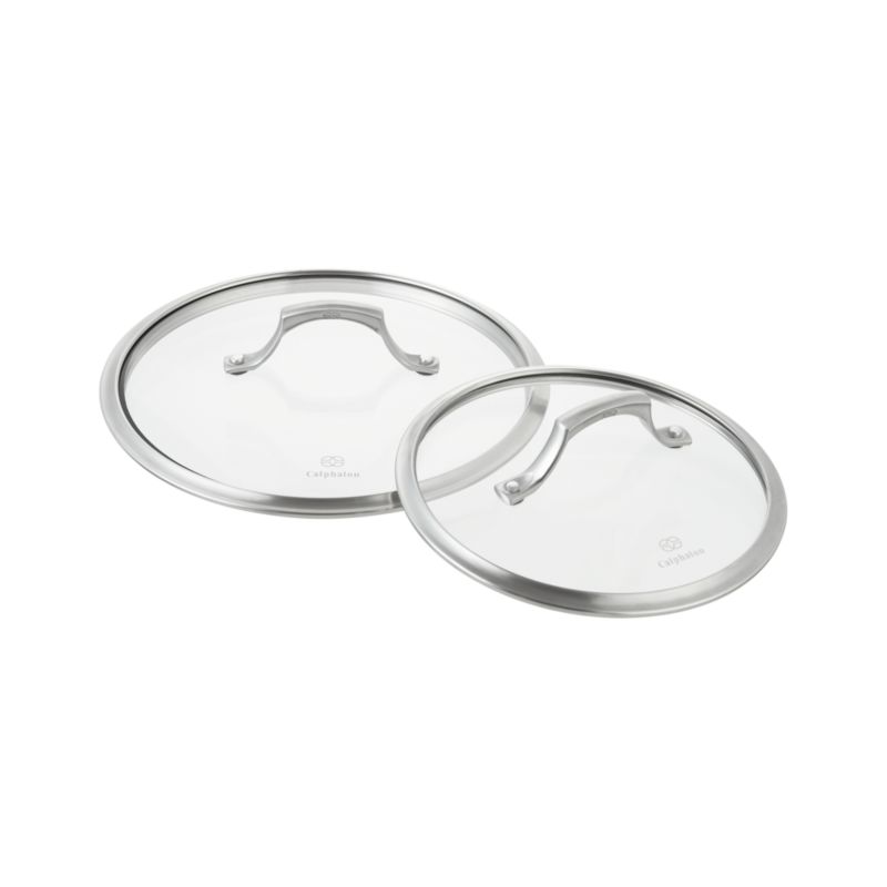 2-Piece Set: one 8" lid and one 10" lid.