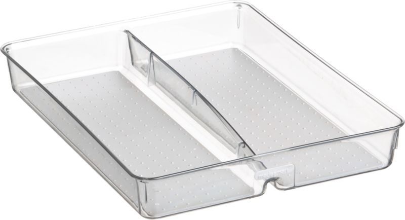 Clear-Grey Divided Utensil Tray
