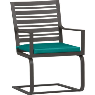 Valencia Spring Dining Chair with Sunbrella® Harbor Blue Cushion