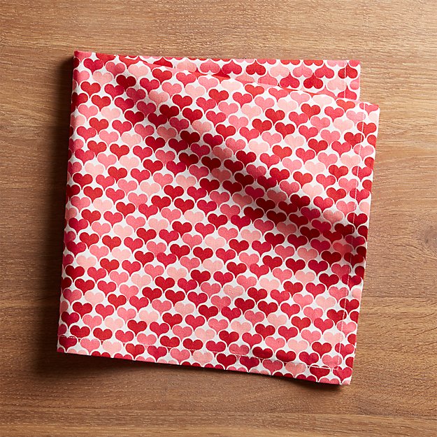Valentine Hearts Dinner Napkin Crate and Barrel