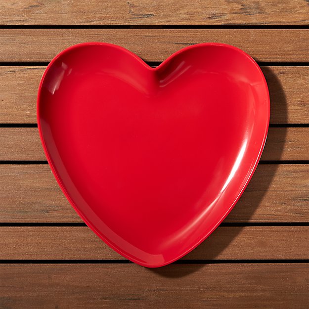 Valentine Heart Melamine Plate Crate and Barrel