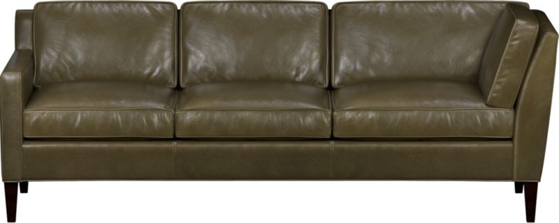 Vaughn Leather Left Arm Corner Sectional Sofa