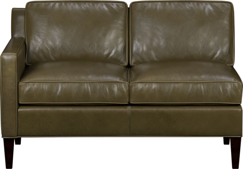 Vaughn Leather Left Arm Sectional Loveseat