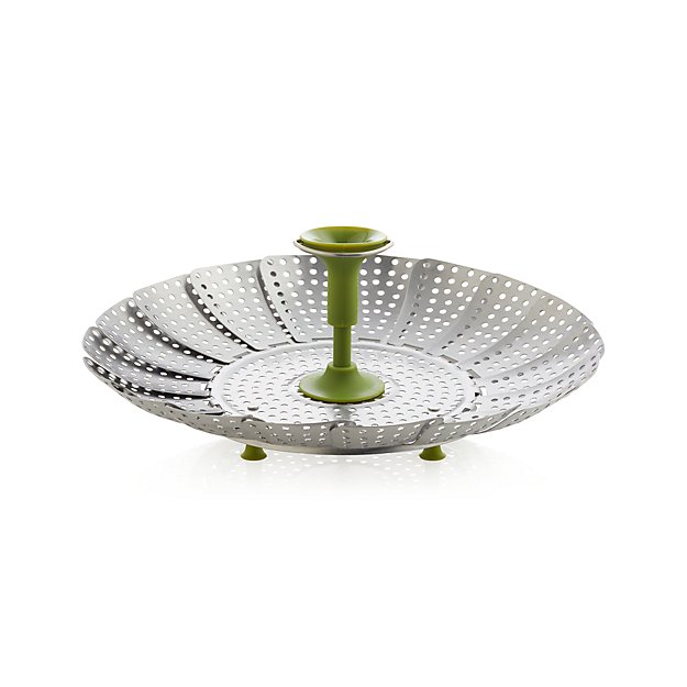 Stainless Steel Vegetable Steamer with Silicone Feet Crate and Barrel
