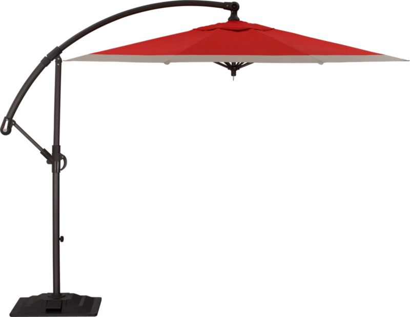 10' Round Sunbrella® Caliente Banded Free-Arm Umbrella with Base