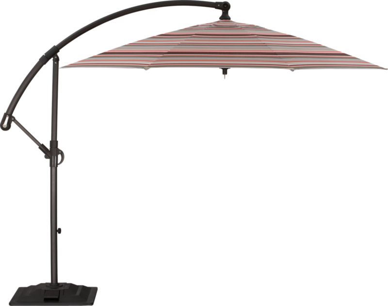 10' Round Sunbrella® Valencia Stripe Free-Arm Umbrella with Base