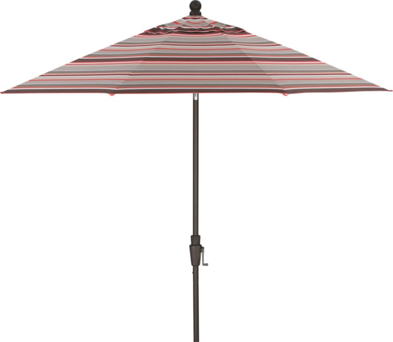 9' Round Sunbrella® Valencia Stripe Umbrella with Bronze Frame
