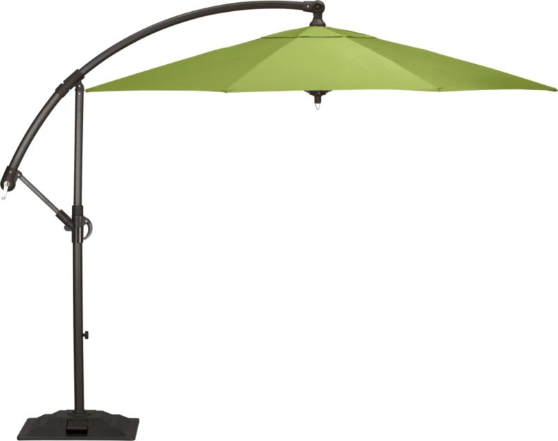 10' Round Sunbrella® Kiwi Free-Arm Umbrella with base.
