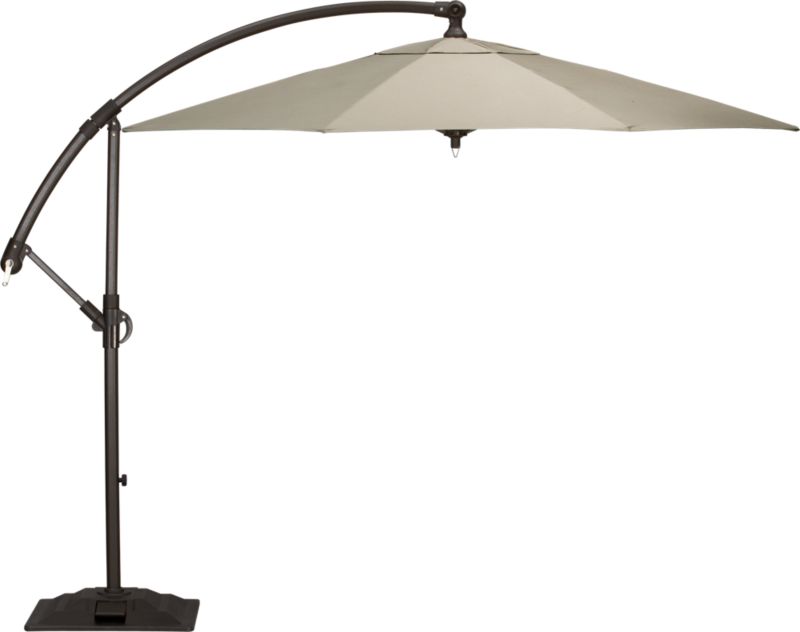 10' Round Sunbrella® Stone Free-Arm Umbrella with Base.