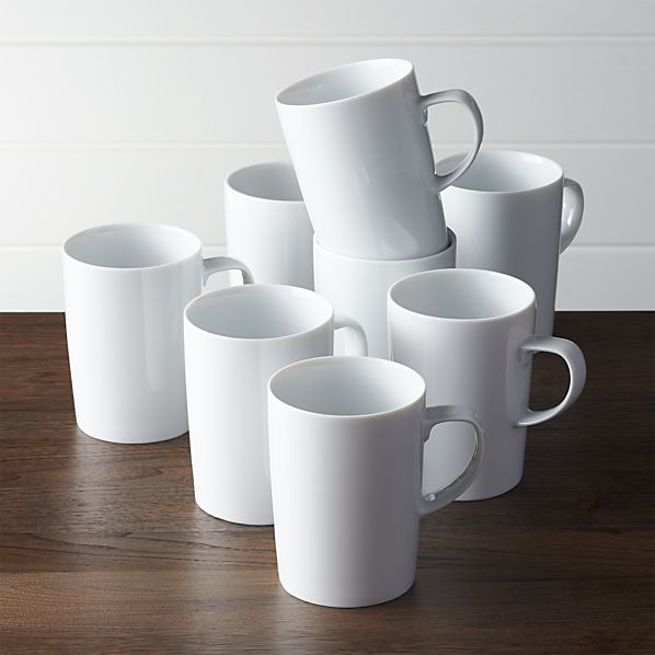 Set of 8 Verge Latte Mugs in Everyday Dinnerware Crate and Barrel