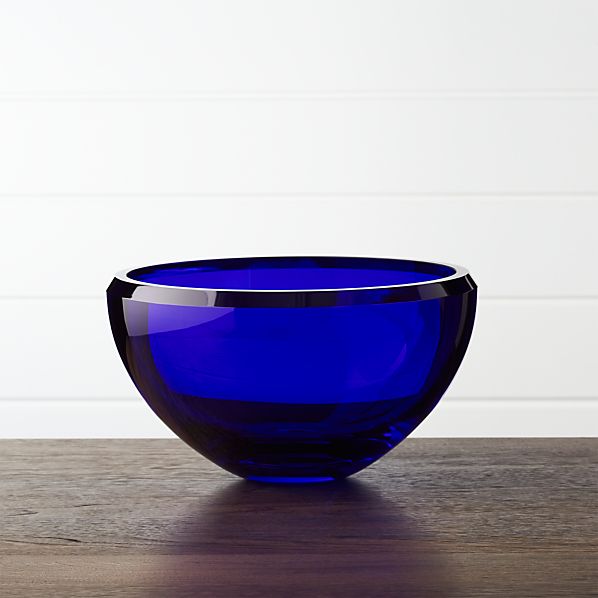 Victor Cobalt Blue Glass Bowl In Serving Bowls Crate And