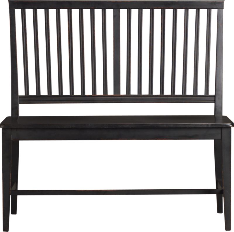 Village Black Armless Bench