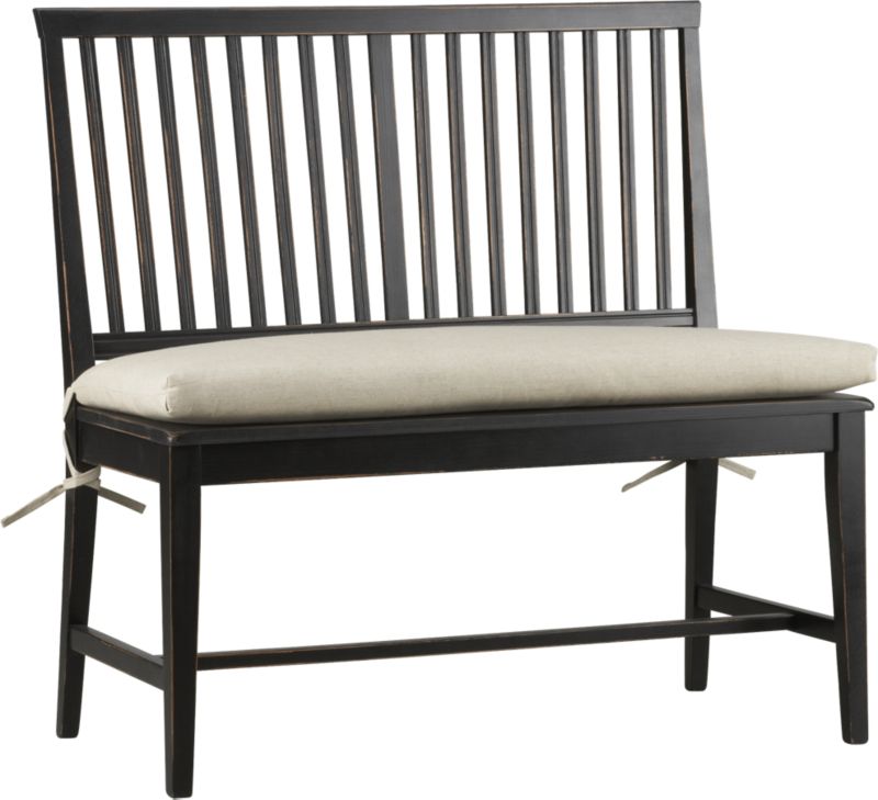 Village Black Armless Bench