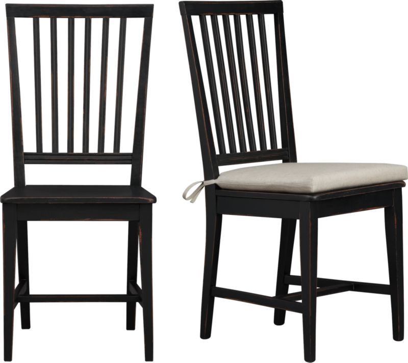 Village Black Side Chair and Natural Cushion