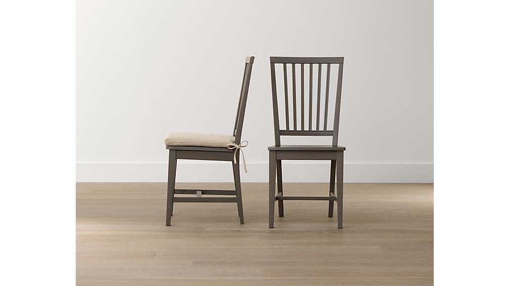 Village Grigio Wood Dining Chair Crate and Barrel