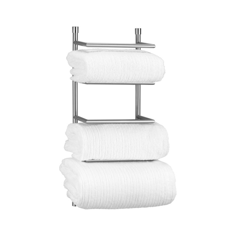 Brushed Steel Wall Mount Towel Rack -...