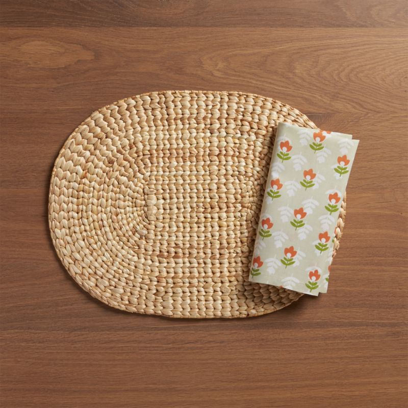 Water Hyacinth Oval Placemat and Tulip Napkin Crate and Barrel