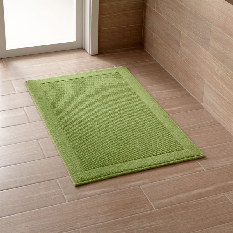 Westport Green Bath Rug Crate and Barrel