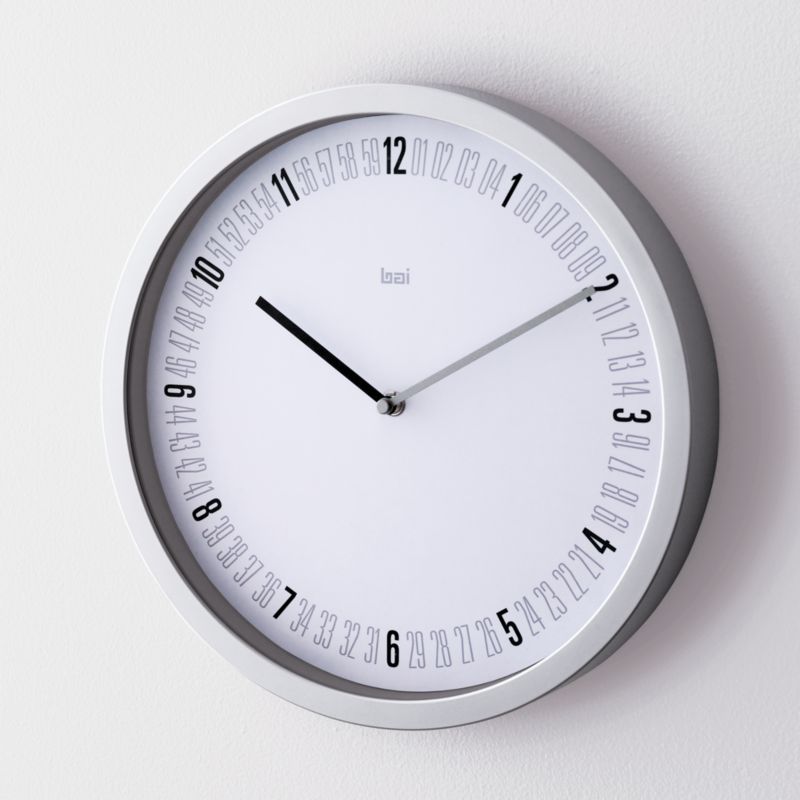 White-Silver Numbers Clock