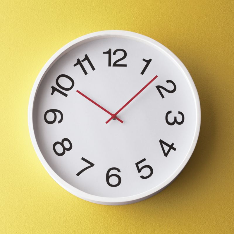 White Clock with Numbers