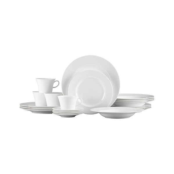 White Pearl 20Piece Dinnerware Set Crate and Barrel