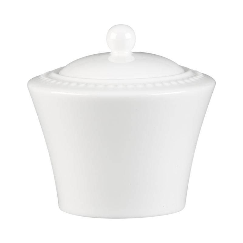 White Pearl Sugar Bowl with Lid