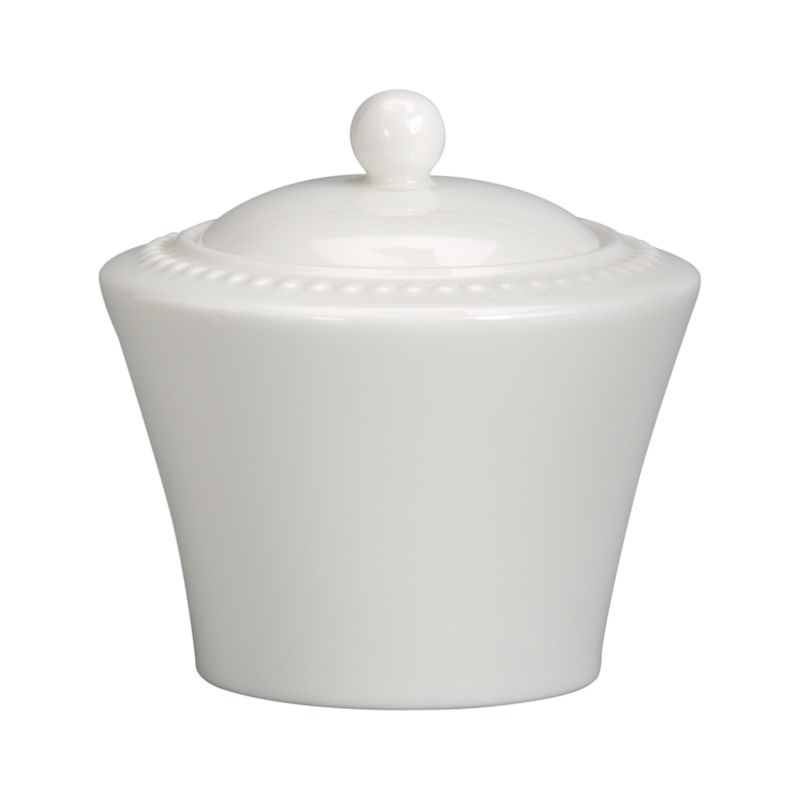 White Pearl Sugar Bowl with Lid